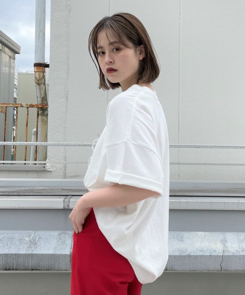 CIAOPANIC（チャオパニック）の「【SCREEN STARS/スクリーンスターズ】ボックスビッグTシャツ/ビッグシルエット（Tシャツ/カットソー・レディース・ブラウン/オフホワイト/ピンク/グリーン・FREE）」の16枚目の写真