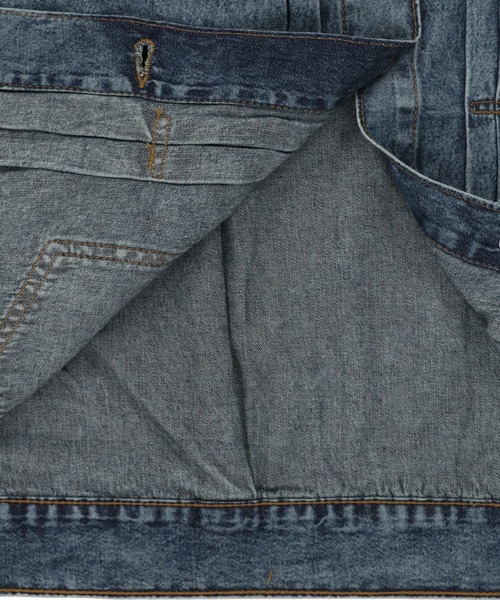 SPINNS（スピンズ）の「【ゆったりシルエット】ウォッシュ加工 ノーカラーデニムジャケット（デニムジャケット・レディース・ブラック系その他/ブルー系その他・ONESIZE）」の11枚目の写真