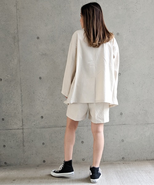 Per sist ence（パーシエンス）の「Per sist ence/パーシエンス　リネンライク ダブルジャケット（テーラードジャケット・レディース・ベージュ/ブラウン/アイボリー・FREE）」の12枚目の写真