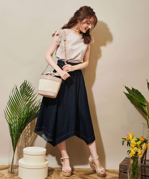 NOELA（ノエラ）の「パールハンドルコンビバッグ（かごバッグ・レディース・ピンク/ベージュ/ブラウン・FREE）」の8枚目の写真