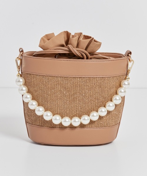 NOELA（ノエラ）の「パールハンドルコンビバッグ（かごバッグ・レディース・ピンク/ベージュ/ブラウン・FREE）」の15枚目の写真