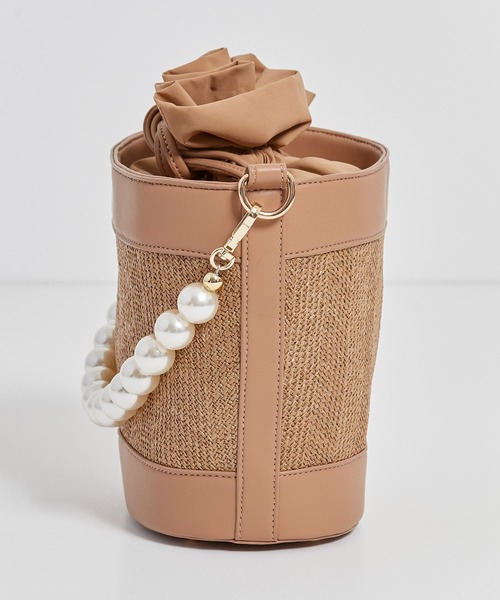 NOELA（ノエラ）の「パールハンドルコンビバッグ（かごバッグ・レディース・ピンク/ベージュ/ブラウン・FREE）」の17枚目の写真