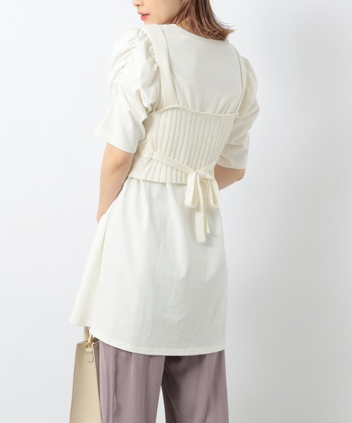 Heather（ヘザー）の「シシュウビスチェ&カットソーＳＥＴ 949614（Tシャツ/カットソー・レディース・ホワイト系/ブラウン系・FREE）」の8枚目の写真