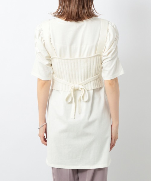 Heather（ヘザー）の「シシュウビスチェ&カットソーＳＥＴ 949614（Tシャツ/カットソー・レディース・ホワイト系/ブラウン系・FREE）」の6枚目の写真