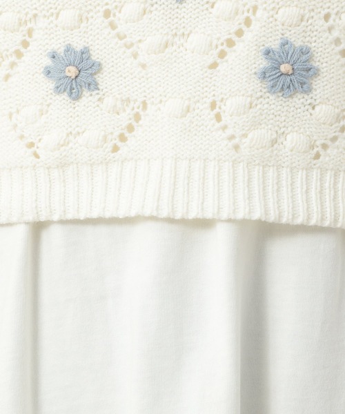 Heather（ヘザー）の「シシュウビスチェ&カットソーＳＥＴ 949614（Tシャツ/カットソー・レディース・ホワイト系/ブラウン系・FREE）」の5枚目の写真