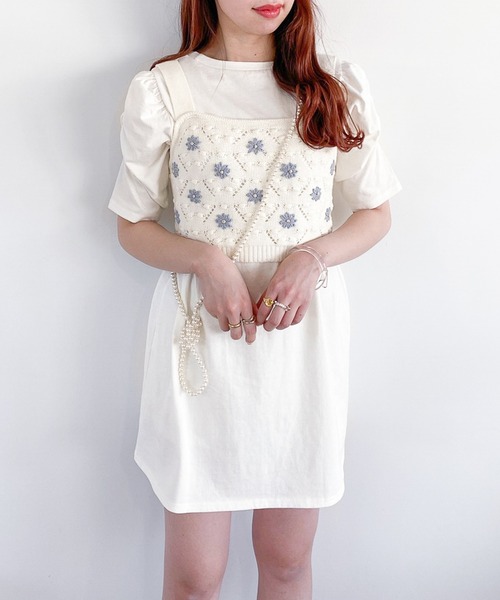 Heather（ヘザー）の「シシュウビスチェ&カットソーＳＥＴ 949614（Tシャツ/カットソー・レディース・ホワイト系/ブラウン系・FREE）」の17枚目の写真