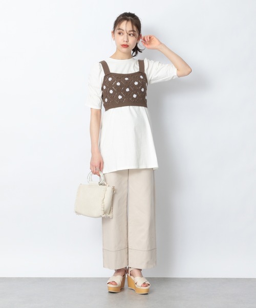 Heather（ヘザー）の「シシュウビスチェ&カットソーＳＥＴ 949614（Tシャツ/カットソー・レディース・ホワイト系/ブラウン系・FREE）」の20枚目の写真