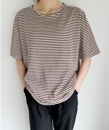 ボートネックボーダーカットソーブラウス
