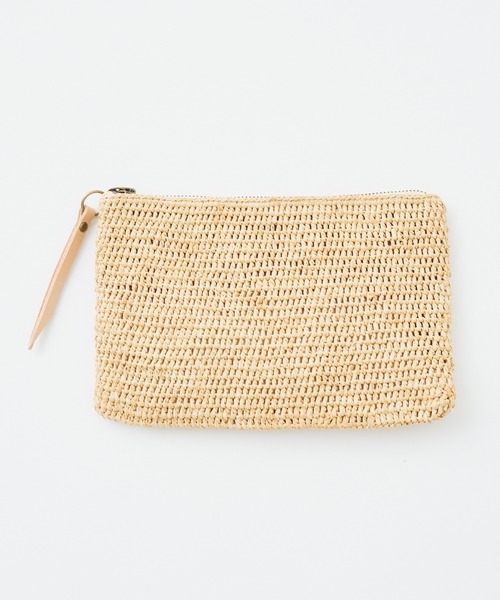 BEARDSLEY（ビアズリー）の「《Sans Arcidet》ラフィアポーチ（ポーチ・レディース・ピンク/ネイビー/ベージュ・FREE）」の2枚目の写真