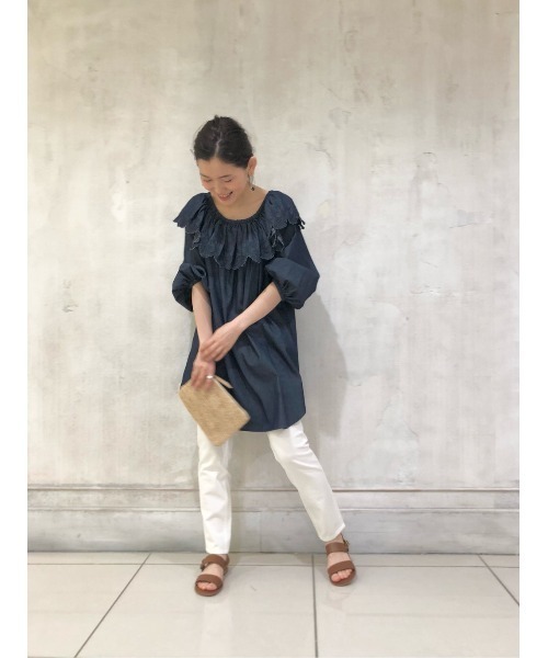 BEARDSLEY（ビアズリー）の「《Sans Arcidet》ラフィアポーチ（ポーチ・レディース・ピンク/ネイビー/ベージュ・FREE）」の4枚目の写真