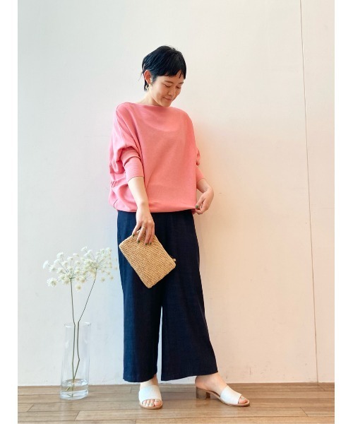 BEARDSLEY（ビアズリー）の「《Sans Arcidet》ラフィアポーチ（ポーチ・レディース・ピンク/ネイビー/ベージュ・FREE）」の5枚目の写真