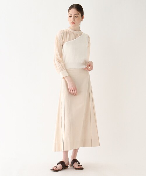 AG by aquagirl(エージーバイアクアガール)の「◆シアーハイネックブラウス(シャツ/ブラウス・レディース・オフホワイト/グリーン/ガンメタ・38/36)」の4枚目の写真