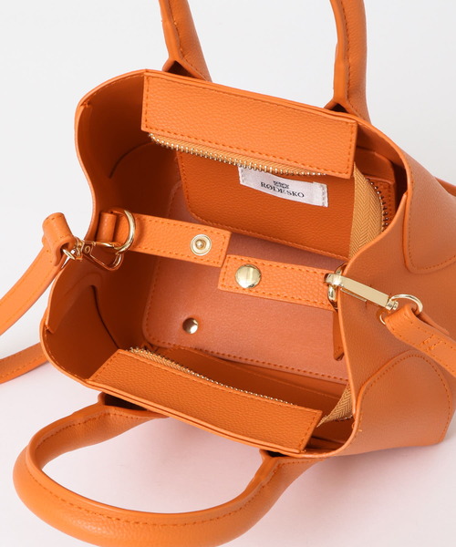 RODE SKO(ロデスコ)の「JASMIN マイクロフェイクレザーバッグ(ハンドバッグ・レディース・ライトブルー/ベージュ/オレンジ・ONE)」の19枚目の写真