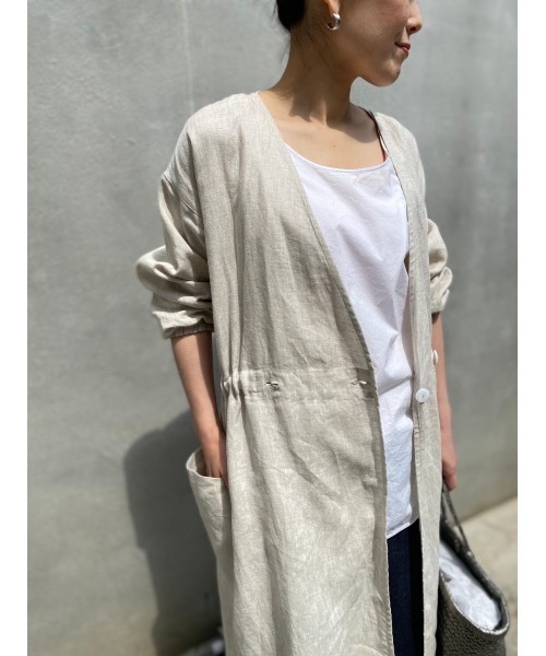 BEARDSLEY（ビアズリー）の「リネン３WAYワンピース（ワンピース・レディース・ベージュ/グレー・FREE）」の2枚目の写真