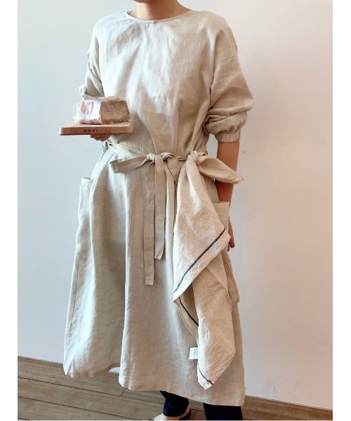 BEARDSLEY（ビアズリー）の「リネン３WAYワンピース（ワンピース・レディース・ベージュ/グレー・FREE）」の12枚目の写真