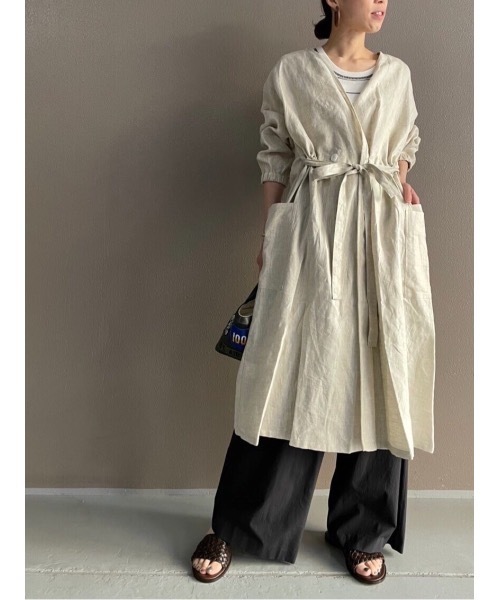 BEARDSLEY（ビアズリー）の「リネン３WAYワンピース（ワンピース・レディース・ベージュ/グレー・FREE）」の9枚目の写真