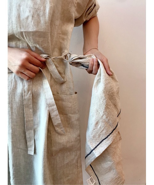 BEARDSLEY（ビアズリー）の「リネン３WAYワンピース（ワンピース・レディース・ベージュ/グレー・FREE）」の3枚目の写真