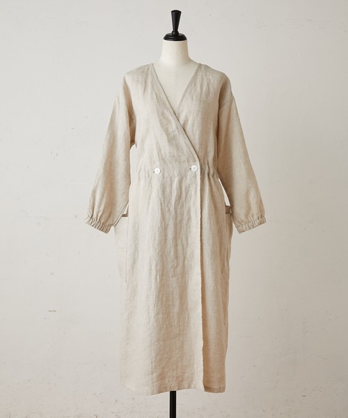 BEARDSLEY（ビアズリー）の「リネン３WAYワンピース（ワンピース・レディース・ベージュ/グレー・FREE）」の6枚目の写真