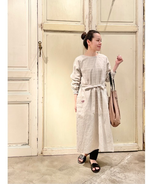 BEARDSLEY（ビアズリー）の「リネン３WAYワンピース（ワンピース・レディース・ベージュ/グレー・FREE）」の18枚目の写真
