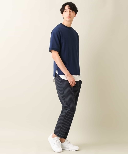 a.v.v（アーヴェヴェ）の「【2点セット】ライトダンボールレイヤードカットソー[WEB限定サイズ]（アンサンブル・メンズ・ピンク/ネイビー/ライトブルー・46/48/50）」の4枚目の写真