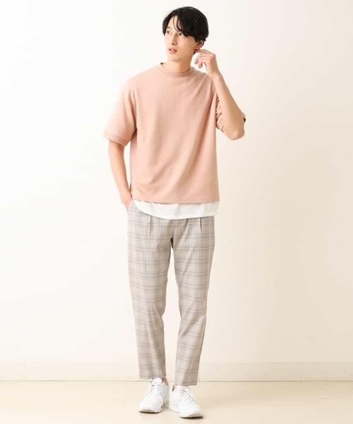 a.v.v（アーヴェヴェ）の「【2点セット】ライトダンボールレイヤードカットソー[WEB限定サイズ]（アンサンブル・メンズ・ピンク/ネイビー/ライトブルー・46/48/50）」の12枚目の写真