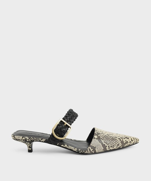 CHARLES & KEITH（チャールズ & キース）の「ウーブンバックル ストラップミュール / Woven Buckle Strap Mules（サンダル・レディース・ブラック/オフホワイト/その他3・22.5cm/23cm/23.5cm/24.5cm/25cm/25.5cm）」の3枚目の写真