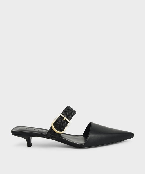 CHARLES & KEITH（チャールズ & キース）の「ウーブンバックル ストラップミュール / Woven Buckle Strap Mules（サンダル・レディース・ブラック/オフホワイト/その他3・22.5cm/23cm/23.5cm/24.5cm/25cm/25.5cm）」の2枚目の写真