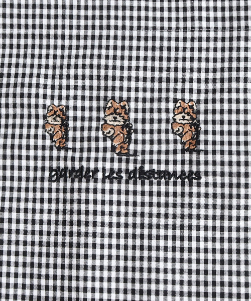 PAR ICI（パーリッシィ）の「【WEB別注】走る犬刺繍 ギンガムトートバッグ（トートバッグ・レディース・ブラック/ネイビー/ブラウン/グリーン・FREE）」の14枚目の写真