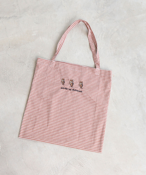PAR ICI（パーリッシィ）の「【WEB別注】走る犬刺繍 ギンガムトートバッグ（トートバッグ・レディース・ブラック/ネイビー/ブラウン/グリーン・FREE）」の18枚目の写真