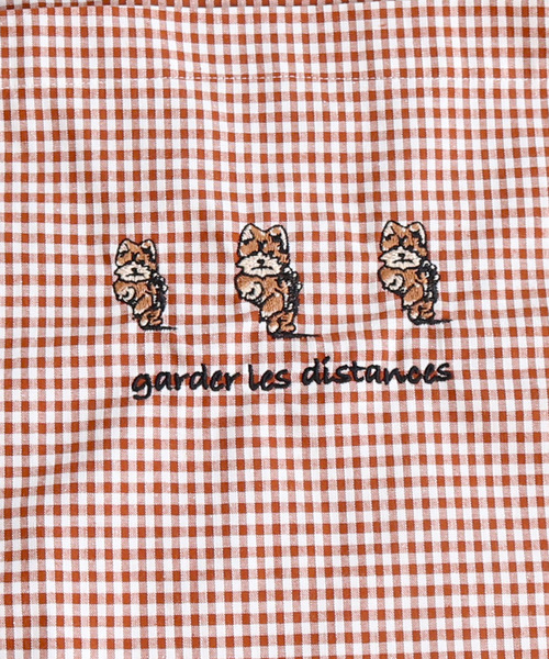 PAR ICI（パーリッシィ）の「【WEB別注】走る犬刺繍 ギンガムトートバッグ（トートバッグ・レディース・ブラック/ネイビー/ブラウン/グリーン・FREE）」の10枚目の写真