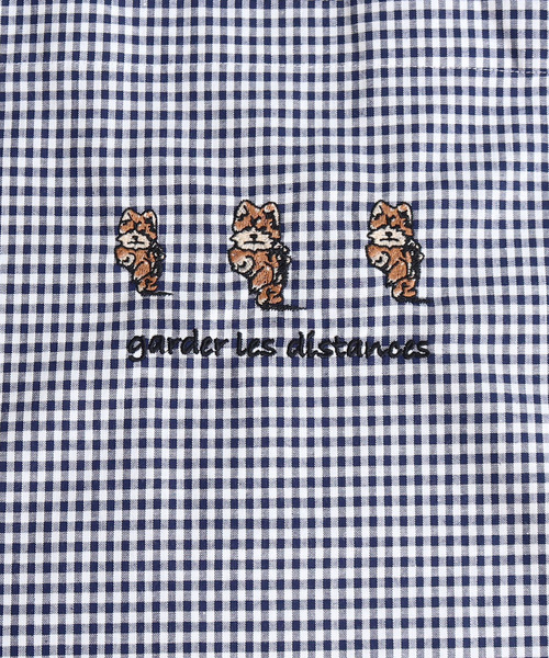 PAR ICI（パーリッシィ）の「【WEB別注】走る犬刺繍 ギンガムトートバッグ（トートバッグ・レディース・ブラック/ネイビー/ブラウン/グリーン・FREE）」の13枚目の写真