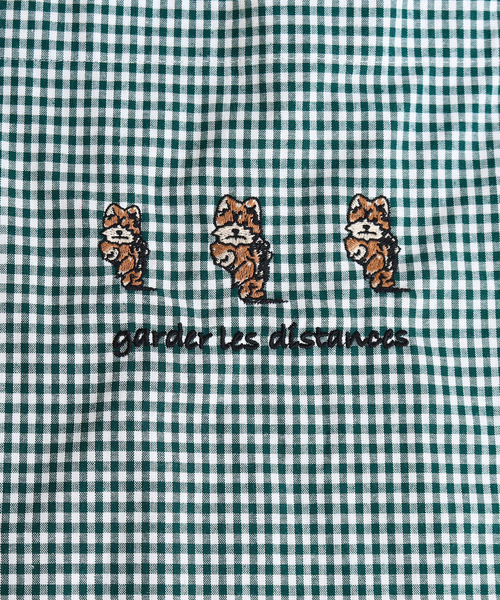 PAR ICI（パーリッシィ）の「【WEB別注】走る犬刺繍 ギンガムトートバッグ（トートバッグ・レディース・ブラック/ネイビー/ブラウン/グリーン・FREE）」の15枚目の写真