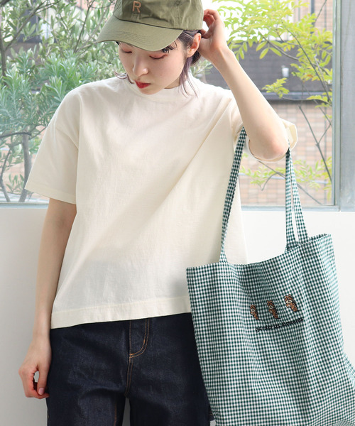 PAR ICI（パーリッシィ）の「【WEB別注】走る犬刺繍 ギンガムトートバッグ（トートバッグ・レディース・ブラック/ネイビー/ブラウン/グリーン・FREE）」の12枚目の写真