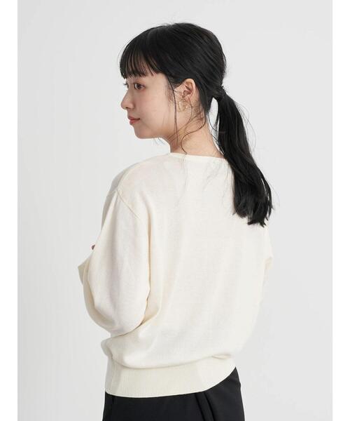 earth music&ecology(アースミュージックアンドエコロジー)の「クルーネックニットカーディガン *(カーディガン/ボレロ・レディース・ブラック/ラベンダー/ミント/アイボリー・FREE)」の10枚目の写真