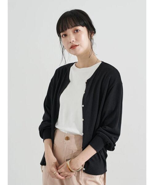 earth music&ecology(アースミュージックアンドエコロジー)の「クルーネックニットカーディガン *(カーディガン/ボレロ・レディース・ブラック/ラベンダー/ミント/アイボリー・FREE)」の17枚目の写真