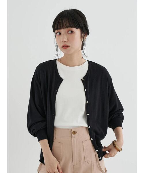 earth music&ecology(アースミュージックアンドエコロジー)の「クルーネックニットカーディガン *(カーディガン/ボレロ・レディース・ブラック/ラベンダー/ミント/アイボリー・FREE)」の18枚目の写真