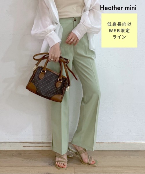 Heather（ヘザー）の「Heather mini スリットスラックス 958002（スラックス・レディース・ミント/ブラック系その他/ブラック・XXS/S）」の3枚目の写真