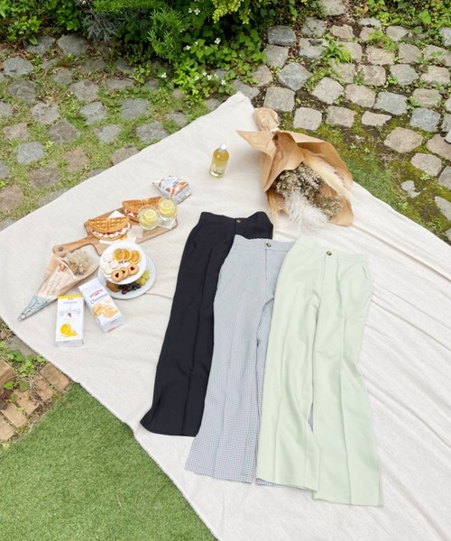 Heather（ヘザー）の「Heather mini スリットスラックス 958002（スラックス・レディース・ミント/ブラック系その他/ブラック・XXS/S）」の4枚目の写真