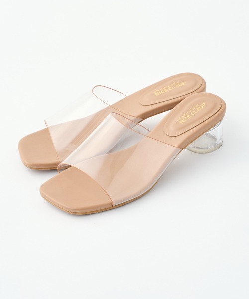 one after another NICE CLAUP(ワンアフターアナザーナイスクラップ)の「クリアヒールサンダル(サンダル・レディース・ホワイト系その他/キャメル・S/M/L/LL)」の3枚目の写真
