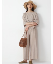 human woman | ◆製品染め・レーヨン麻ストレッチパンツ(その他パンツ)