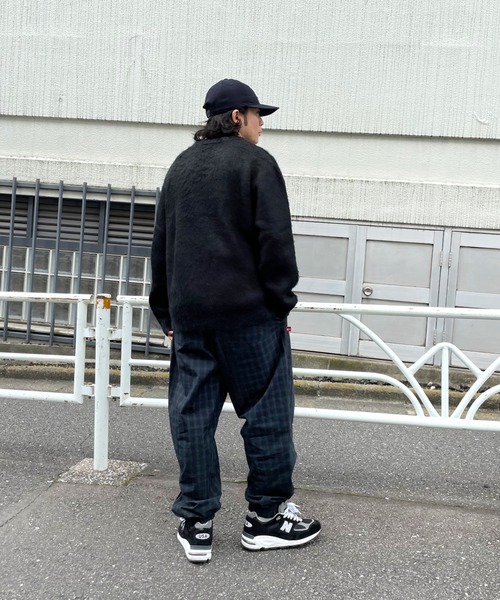 WHO'S WHO gallery（フーズフーギャラリー）の「【KOOKY'N/クーキー】アルパカ混モヘアライククルーニット（ニット/セーター・メンズ・ブラック/グレー/サックスブルー/グリーン/マスタード/バーガンディー・FREE）」の14枚目の写真