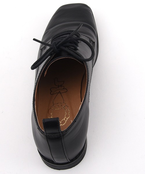 POU DOU DOU（プードゥドゥ）の「スクエアトゥレースアップシューズ（その他シューズ・レディース・ブラック・4/3）」の3枚目の写真