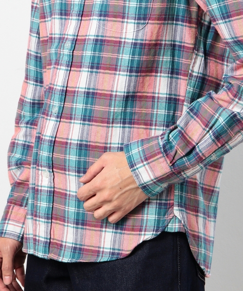 coen（コーエン）の「ビエラチェックボタンダウンシャツ（シャツ/ブラウス・メンズ・イエロー/レッド/ホワイト/ネイビー・MEDIUM/LARGE/X-SMALL/X-LARGE/SMALL）」の5枚目の写真