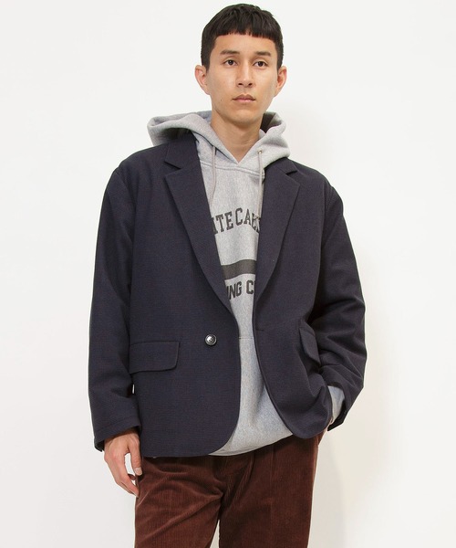 Johnbull(ジョンブル)の「エアレットオーバージャケット(テーラードジャケット・メンズ・ネイビー/ブラウン/グレー・LARGE/SMALL/MEDIUM)」の3枚目の写真