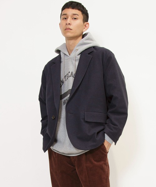 Johnbull(ジョンブル)の「エアレットオーバージャケット(テーラードジャケット・メンズ・ネイビー/ブラウン/グレー・LARGE/SMALL/MEDIUM)」の13枚目の写真