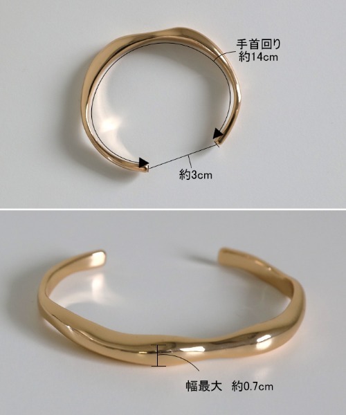 select MOCA（セレクトモカ）の「シンプルカーブバングル（バングル/リストバンド・レディース・シルバー/ゴールド・FREE）」の15枚目の写真