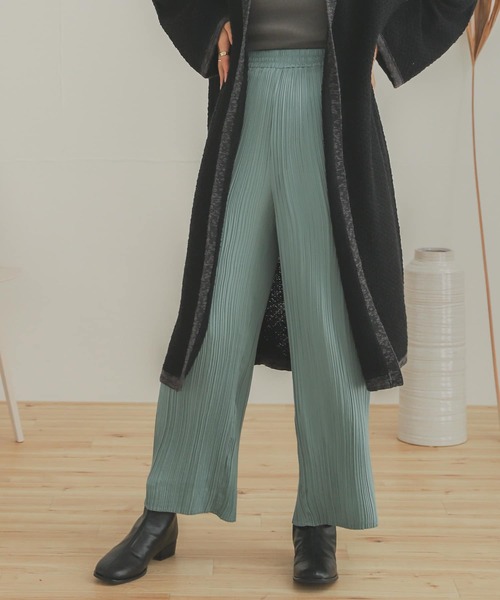 SENSE OF PLACE by URBAN RESEARCH（センスオブプレイスバイアーバンリサーチ）の「リラックスプリーツパンツ（その他パンツ・レディース・オレンジ/チャコールグレー/ベージュ/ミント・ONE）」の4枚目の写真