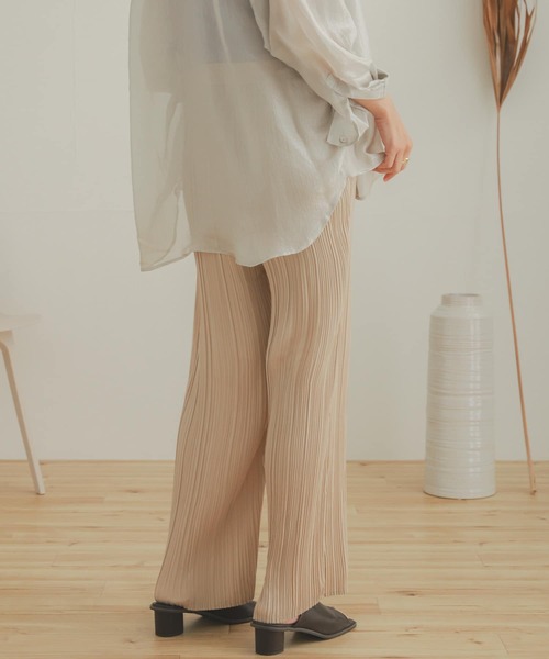 SENSE OF PLACE by URBAN RESEARCH（センスオブプレイスバイアーバンリサーチ）の「リラックスプリーツパンツ（その他パンツ・レディース・オレンジ/チャコールグレー/ベージュ/ミント・ONE）」の7枚目の写真