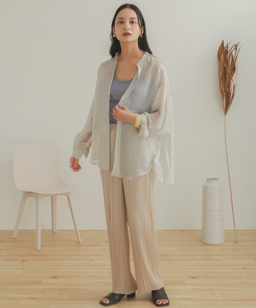 SENSE OF PLACE by URBAN RESEARCH（センスオブプレイスバイアーバンリサーチ）の「リラックスプリーツパンツ（その他パンツ・レディース・オレンジ/チャコールグレー/ベージュ/ミント・ONE）」の8枚目の写真