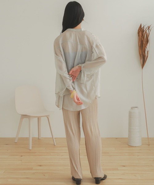 SENSE OF PLACE by URBAN RESEARCH（センスオブプレイスバイアーバンリサーチ）の「リラックスプリーツパンツ（その他パンツ・レディース・オレンジ/チャコールグレー/ベージュ/ミント・ONE）」の10枚目の写真